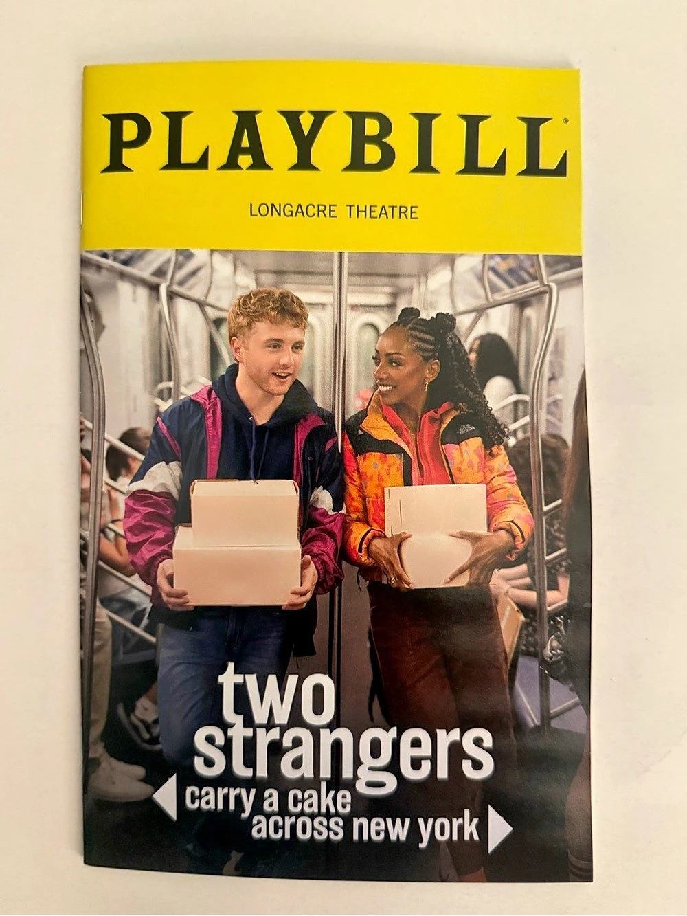 TWO STRANGERS CARRY A CAKE Broadway Playbill Sept 2026 Sam Tutty Longacre Theatr